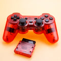 1 Peça 2.4g Controlador de jogo sem fio para ps2 dupla vibração à prova de choque cor transparente controle de jogo bluetooth