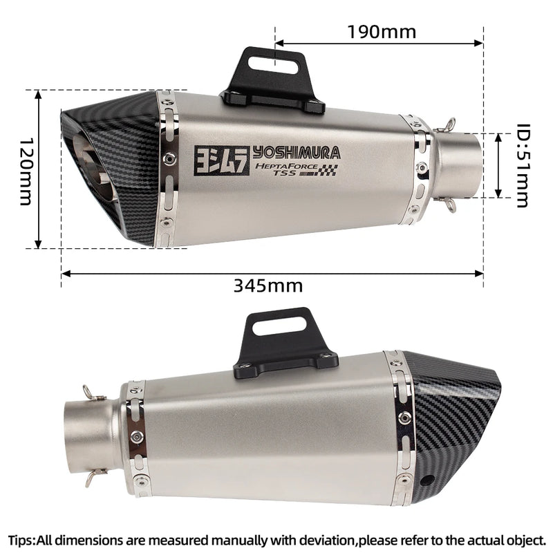 Yoshimura hepta force tss racing exhaust muffler for gsxr150 R15 duke200 click cbr150r MT15 gixxer150 250 rc200 cbr500r R3