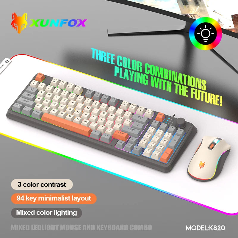 Teclado gamer com fio 60%, mini teclado ultracompacto com retroiluminação RGB, teclado compacto pequeno e à prova d'água de 61 teclas para jogadores de PC/Mac