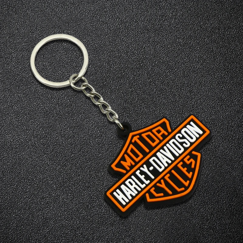 Motorcycle LOGO keychain Shape SOFT RUBBER KEYRING For Harley Davidson Softail Sportster VRSC Touring X48 883 1200 Street Glide