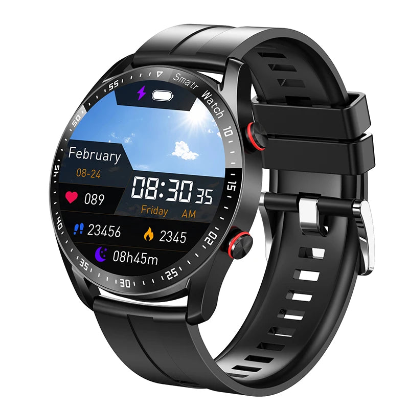 2024 Novo Bluetooth Chamada Relógio Inteligente Homens 360*360 HD Display Frequência Cardíaca Rastreador de Fitness ECG+PPG Negócios Smartwatches Para Huawei