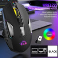 X18 Wireless Gaming Mouse Rechargeable with Rainbow RGB Backlit Optical Sensor and 3 DPI Ergonomic Gamer Mice for Windows Mac