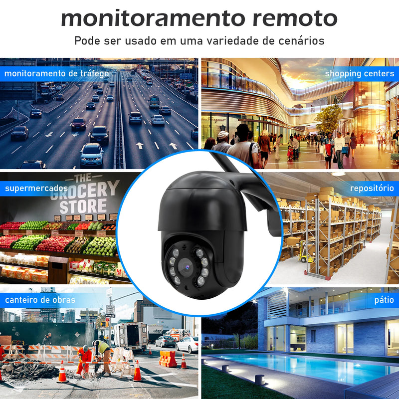 Câmera segurança wifi ip sem fio 360 vigilância com encaixe lampada bocal aplicativo auto tracking ICSEE monitor inteligente