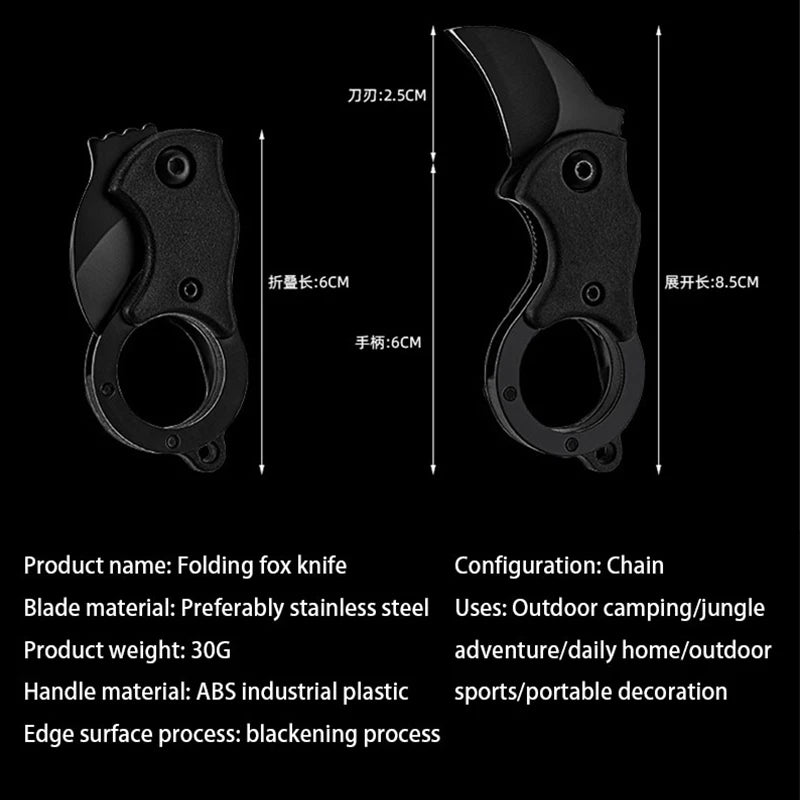 Outdoor Portable Folding Mini Knife Camping Barbecue Sharp Fruit Knife High Hardness Defense Key Knife Open Box Knife