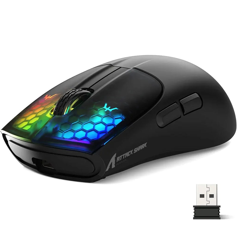 X5 Wireless Gaming Mouse with 3 Modes BT/2.4Ghz/USB-C PAW3212 Optical Sensor,Rechargeable Battery RGB Mice for PC Tablet Desktop